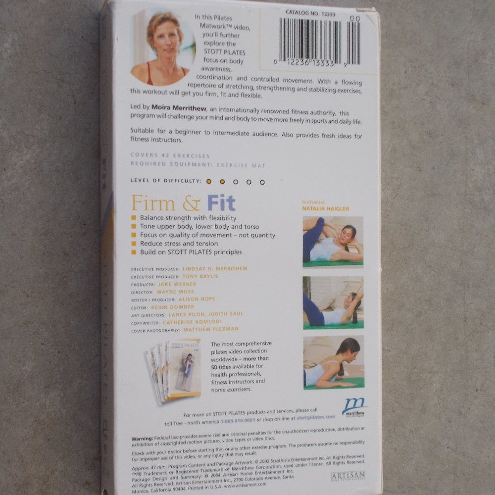 EUC Stott Pilates Firm & Fit VHS Tape - Picture 2 of 2